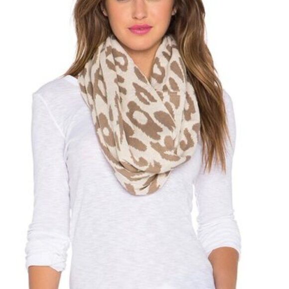 Michael Stars Big Cat Eternity Scarf Tan OS - Picture 3 of 10